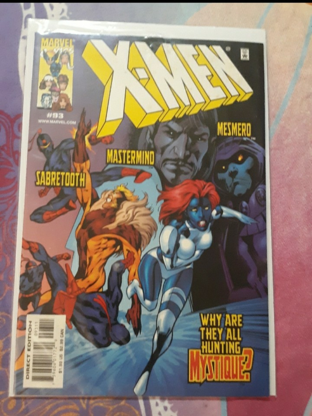 Marvel X-Men Comic Cover — Blue, Yellow, Red Accents